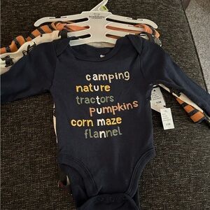 Baby boys 0-3 months fall long sleeve snap crotch body shirts